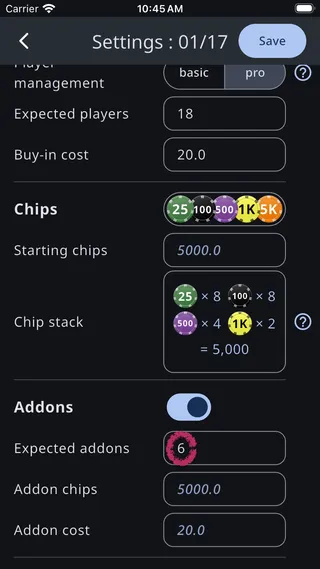 Expected addons