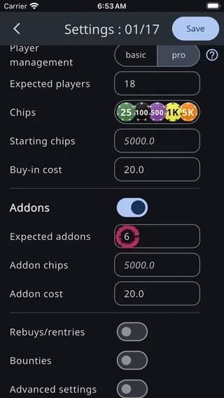 Expected addons