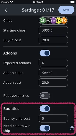 Bounties feature