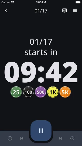 Timer screen running