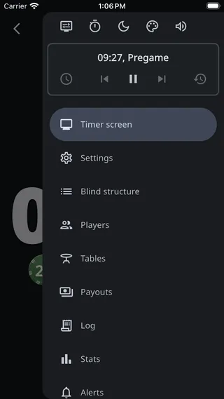Navigation drawer while timer is running